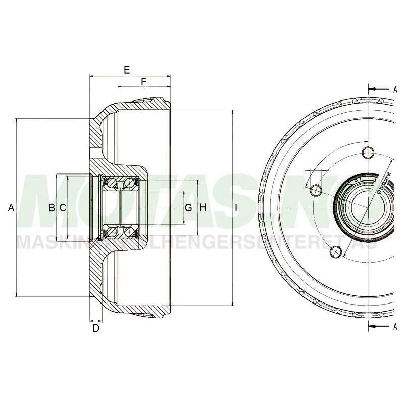 Bremsetrommel AL-KO 200x50 Ø39