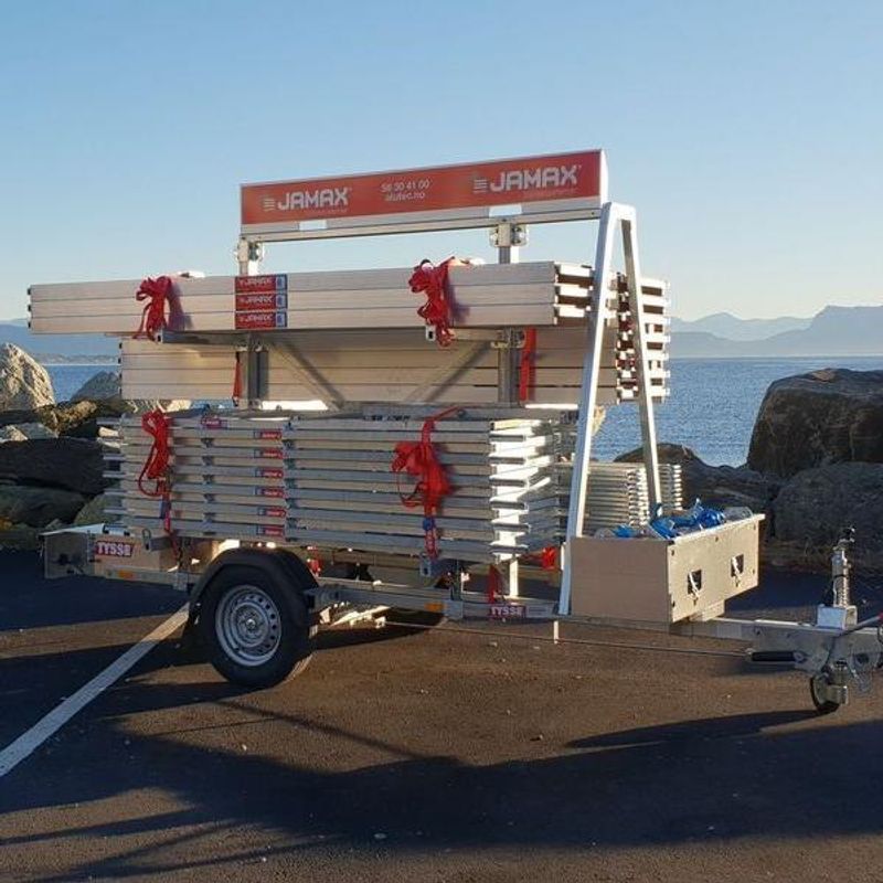 Jamax tilhengerpakke 132 m2 med 1300 kg stillashenger 